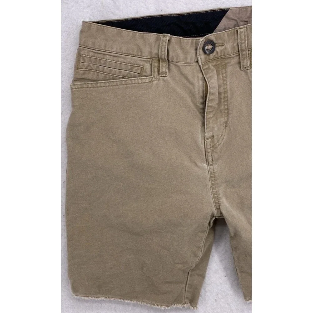 Volcom True To This Khaki Tan Stretch Skate Shorts Mens 31 Cutoff - Picture 11 of 12